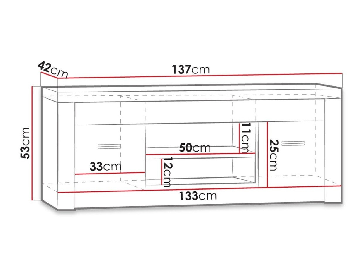 TV-meubel Serfeno 106 (Donker essen)