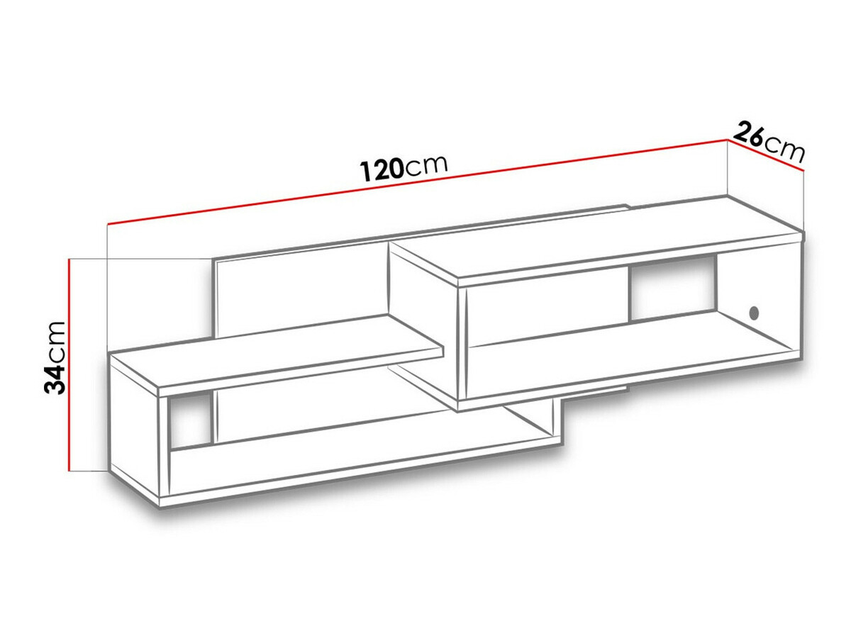 Wandplank Lorlare 104 (Wit + Grijs)