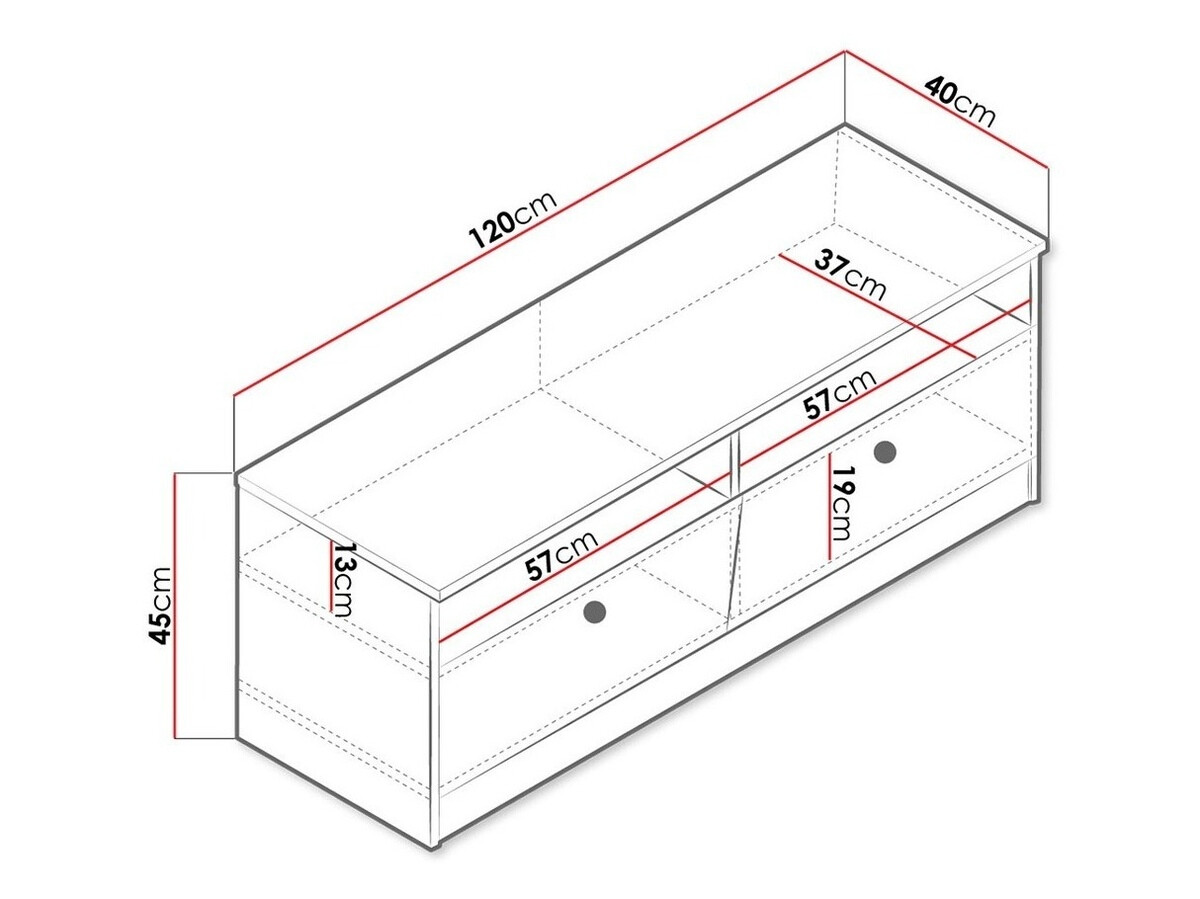 TV-meubel Almira 107 (Artisan eiken + Wit + Grijs)
