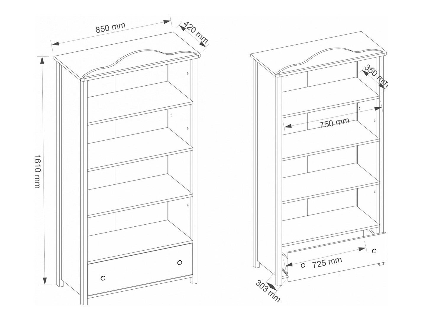 Boekenkast Elblive 119