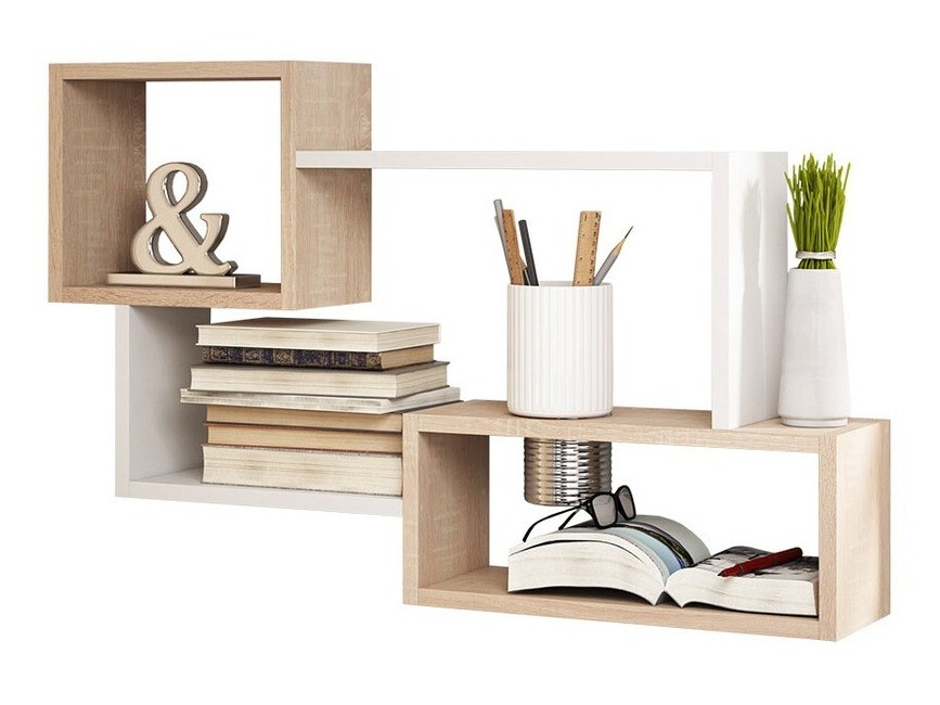 Wandplank Sarasota 106 (Sonoma eik + Wit)