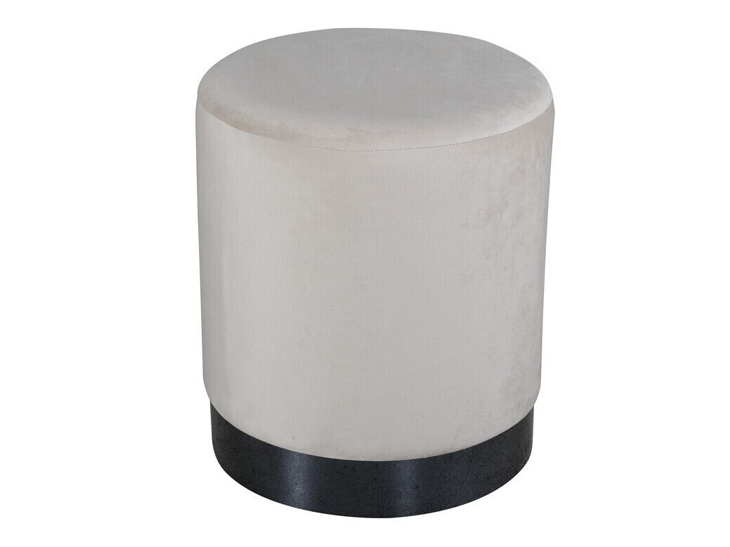 Poef Dallas 2936 (Crème + Glanzend zwart)