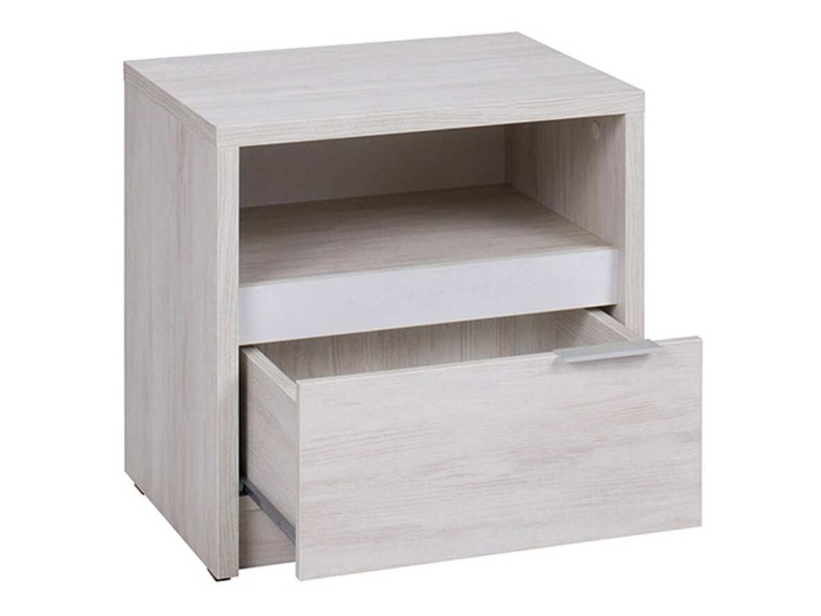 Slaapkamer set Fivelbo 120 (Gebleekt eiken + Grafiet glanzend)