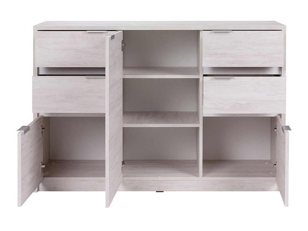 Slaapkamer set Fivelbo 120 (Gebleekt eiken + Grafiet glanzend)