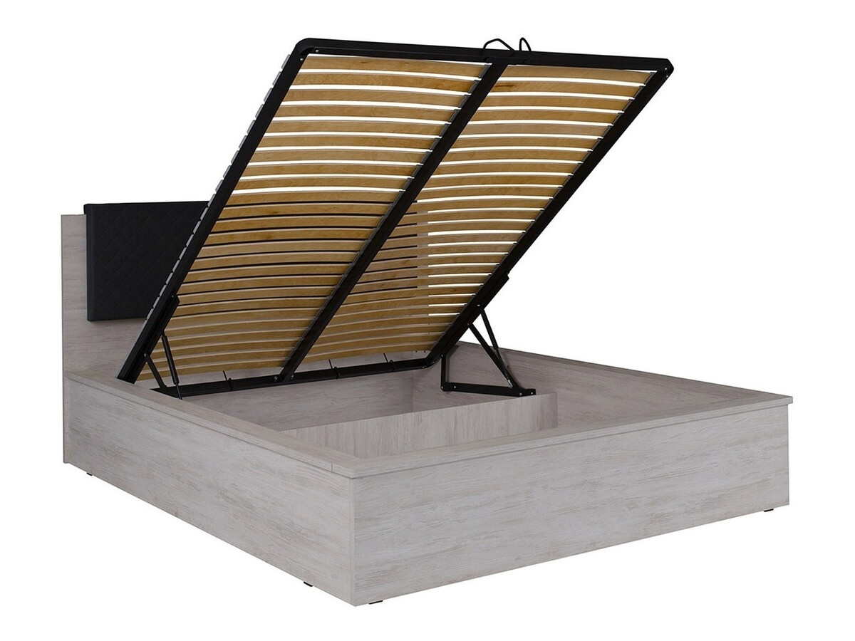 Slaapkamer set Fivelbo 120 (Klooster eik + Glanzend zwart)