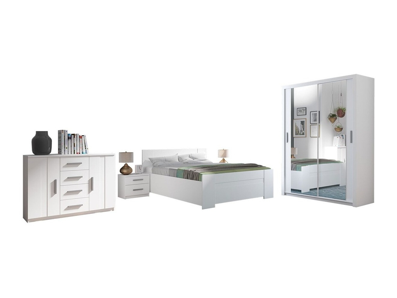 Slaapkamerset Catromi 113 (Wit)