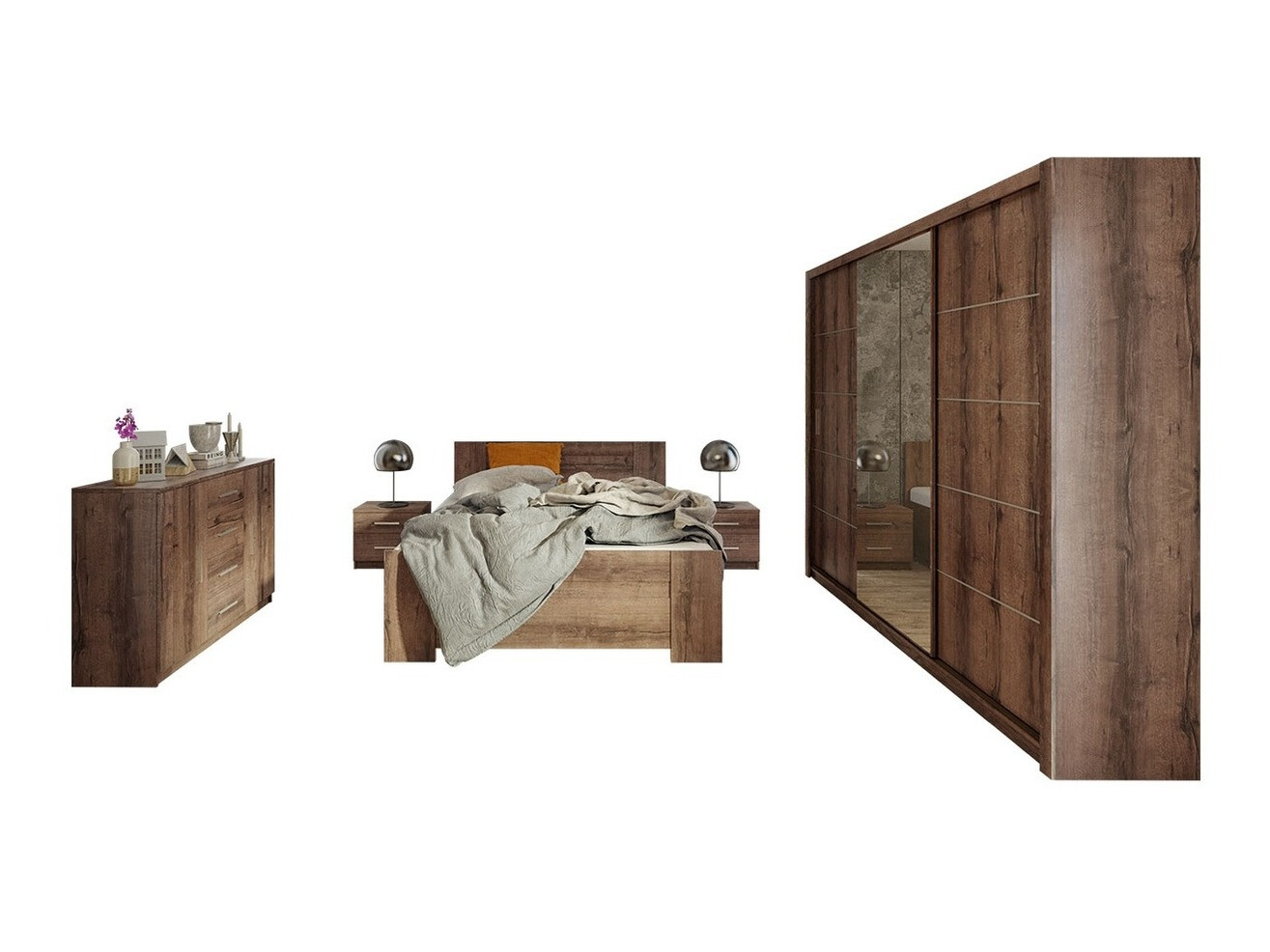 Slaapkamerset Catromi 116 (Klooster eik)