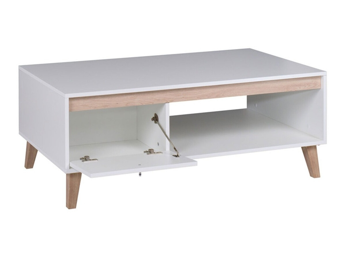 Salontafel Delbene 113 (Licht San Remo eiken + Mat wit)