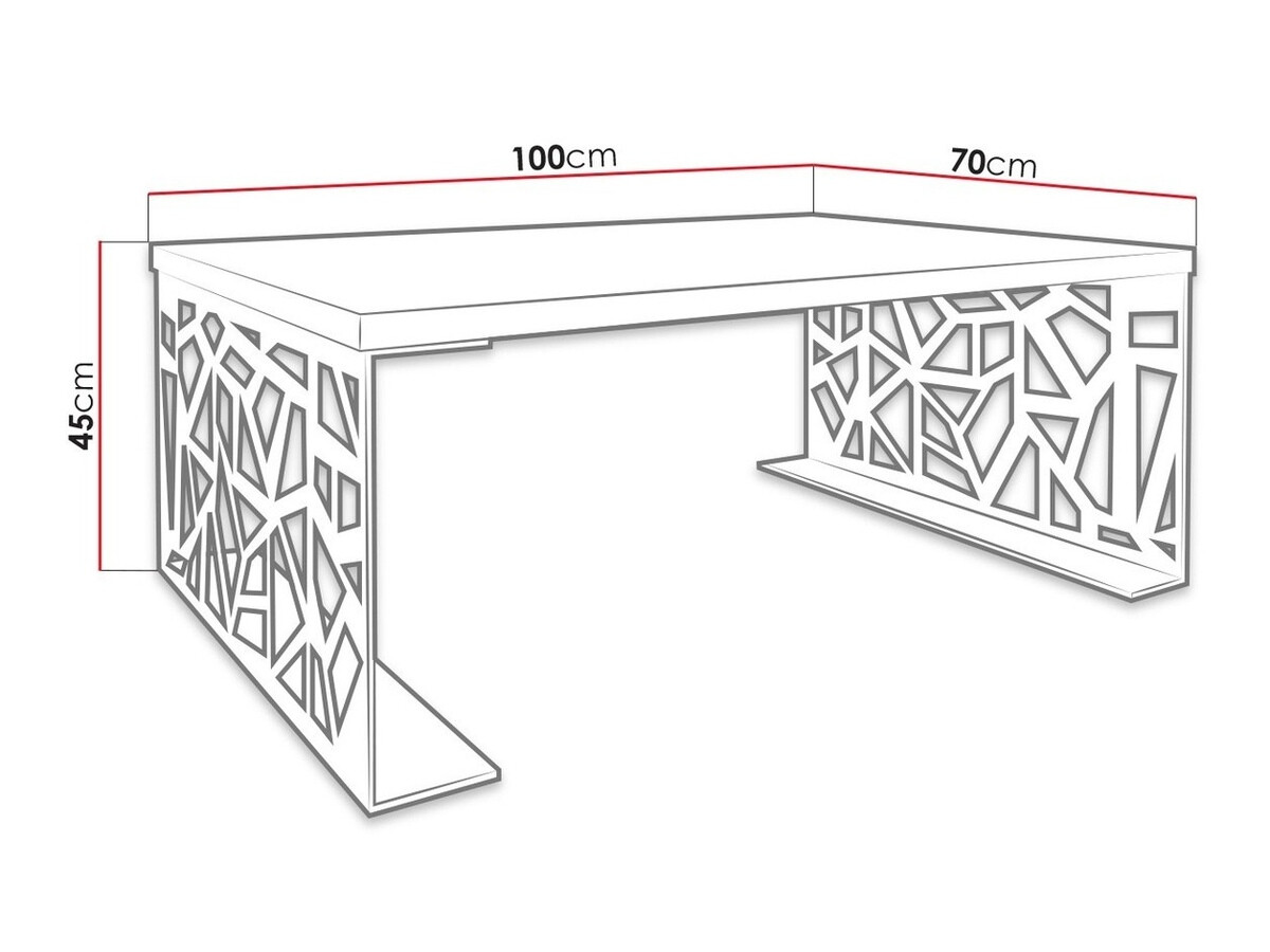Salontafel Germantown 101 (Matzwart + Glanzend wit)
