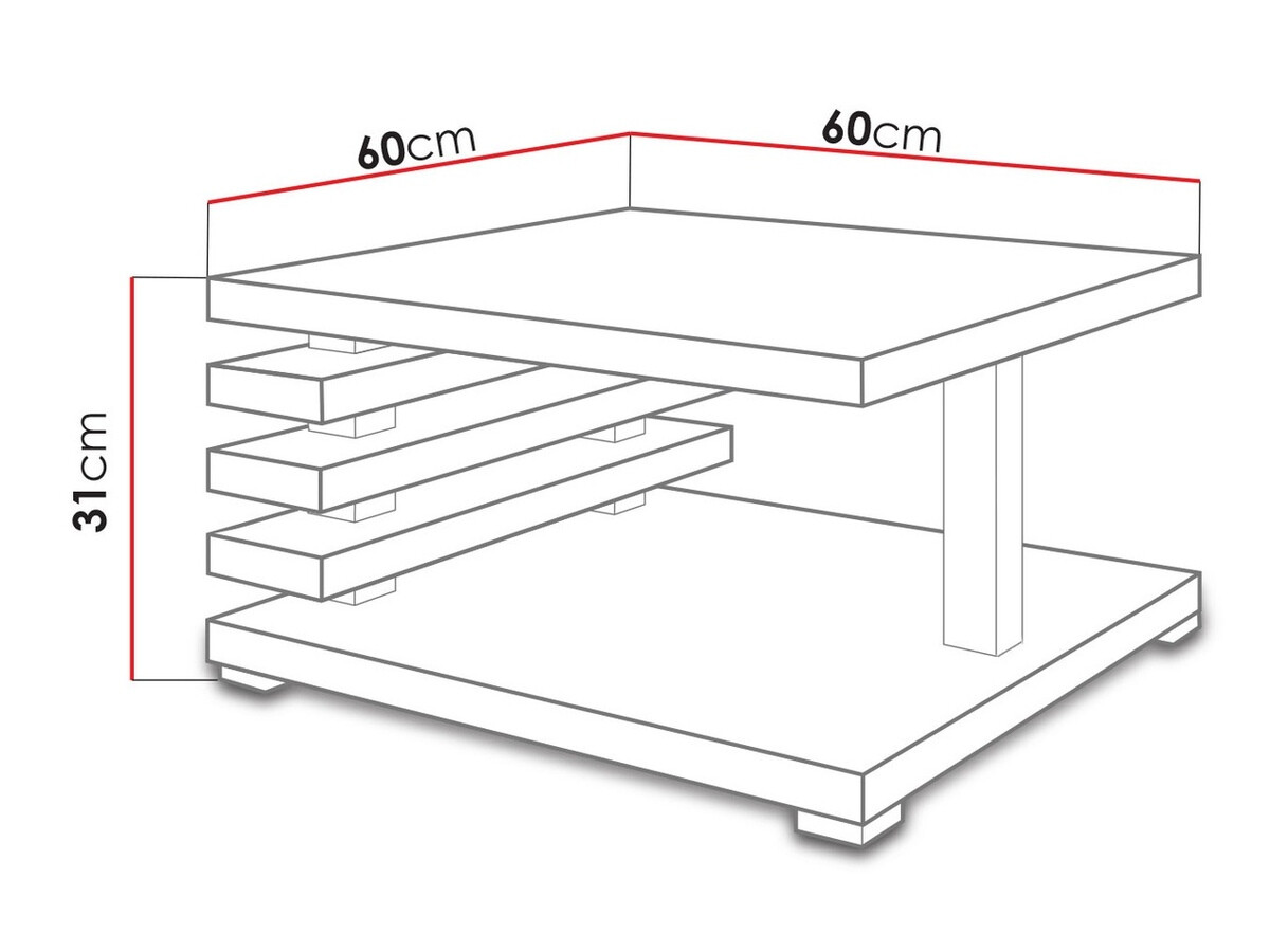Salontafel Goodyear 122 (Glanzend wit)