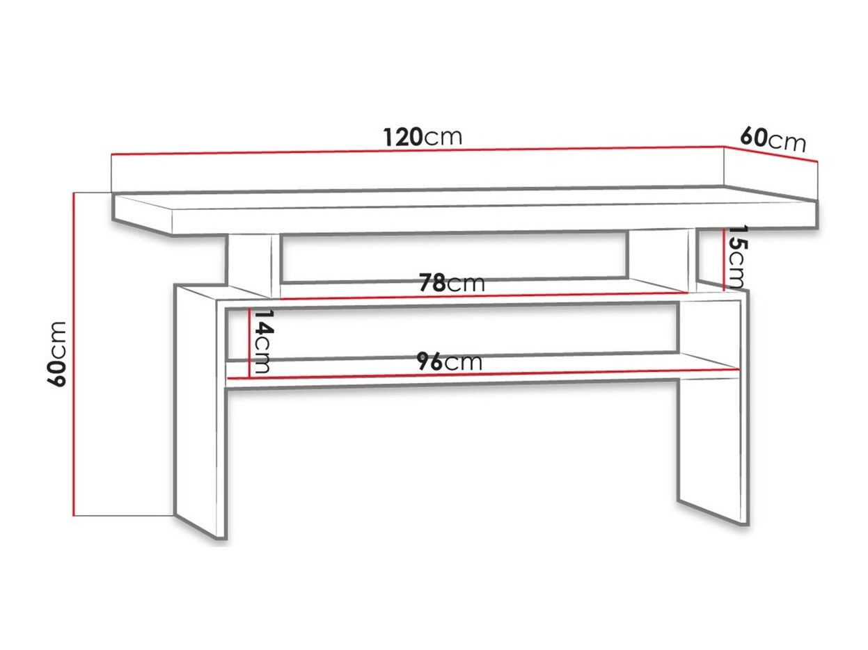 Salontafel Serfeno 109 (Donker essen)