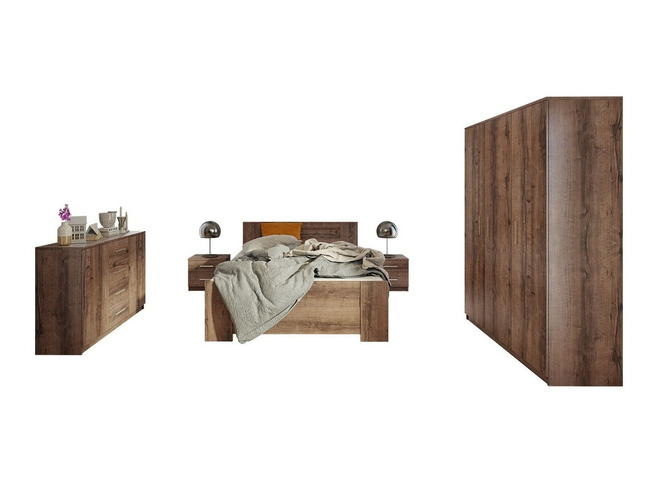 Slaapkamer set Catromi 123 (Klooster eik)