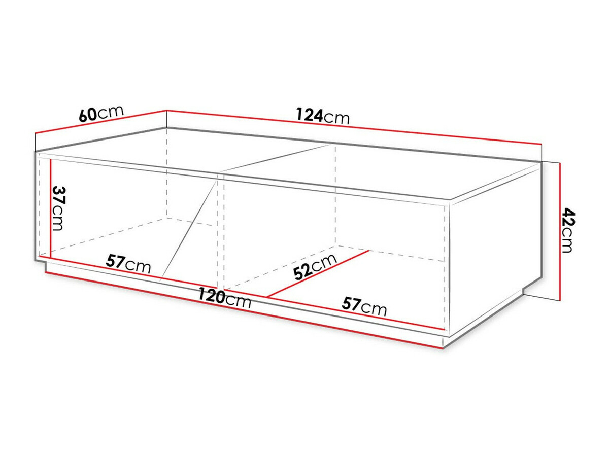 Salontafel Comfivo Daldune 102 (Antraciet + Wotan eik)