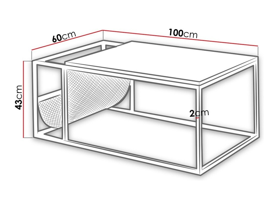 Salontafel Indiana A110 (Zwart + Artisan eiken)