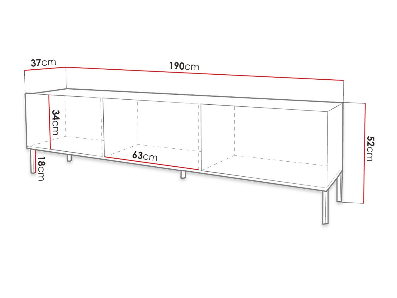TV-meubel Levelbu 103 (Wit + Glanzend wit)