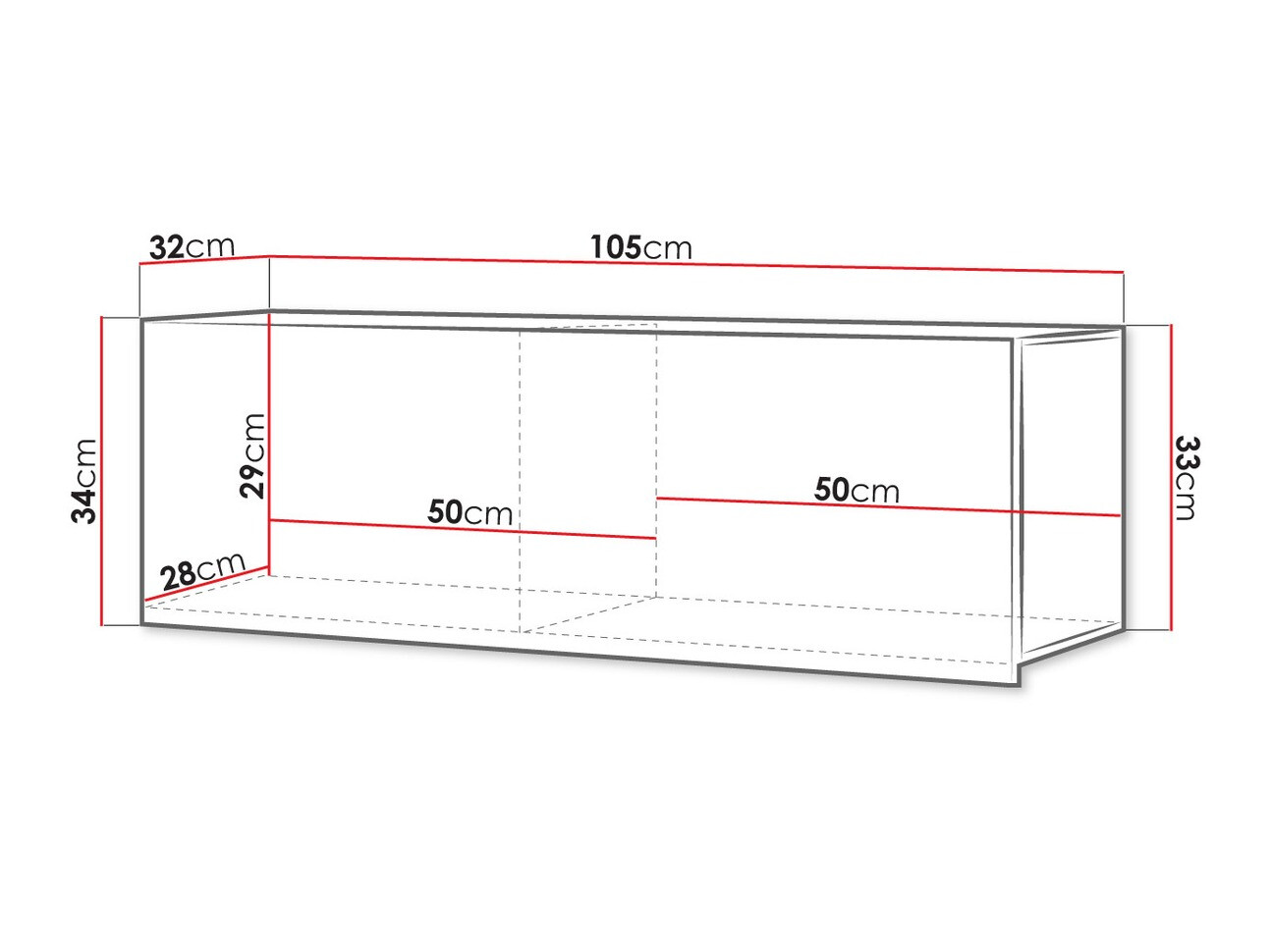 Wandkast Tivdalu 101 (Wit + Glanzend wit)