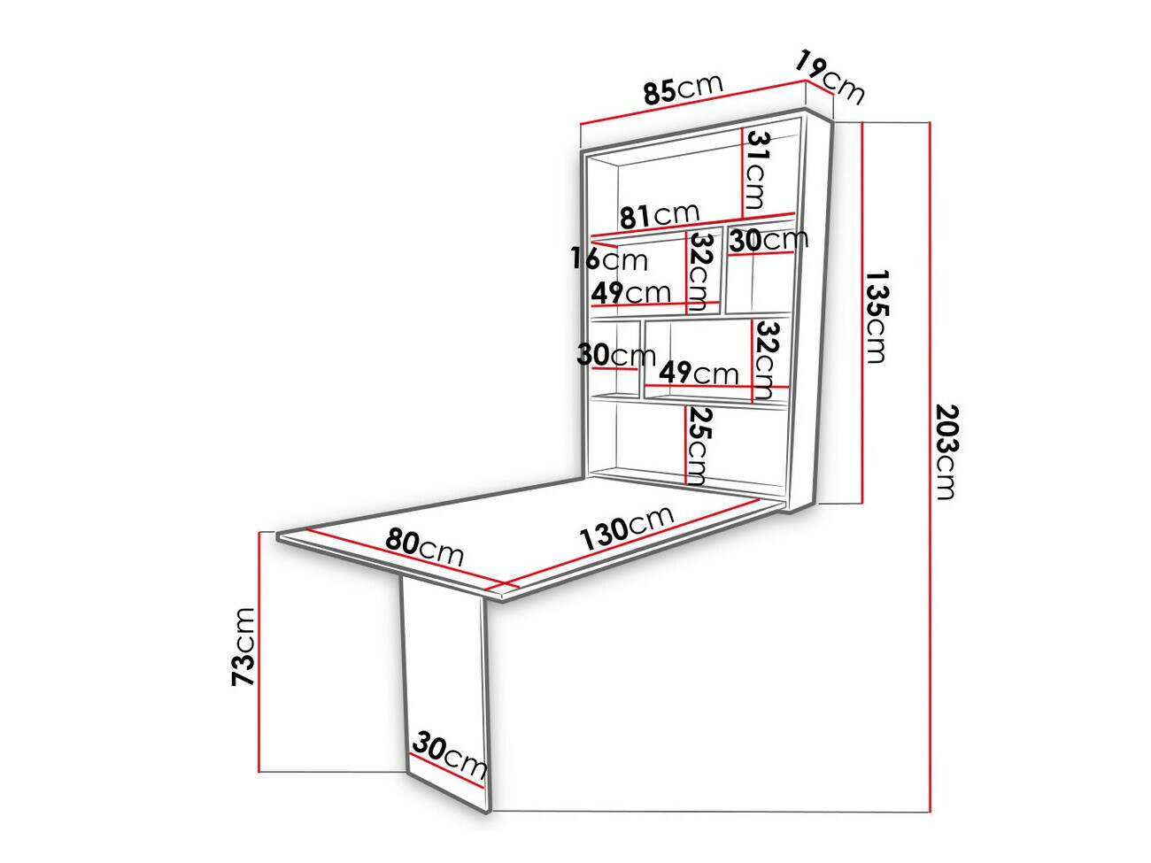 Vouwtafel Hartford 428 (Zwart + Wotan eik)