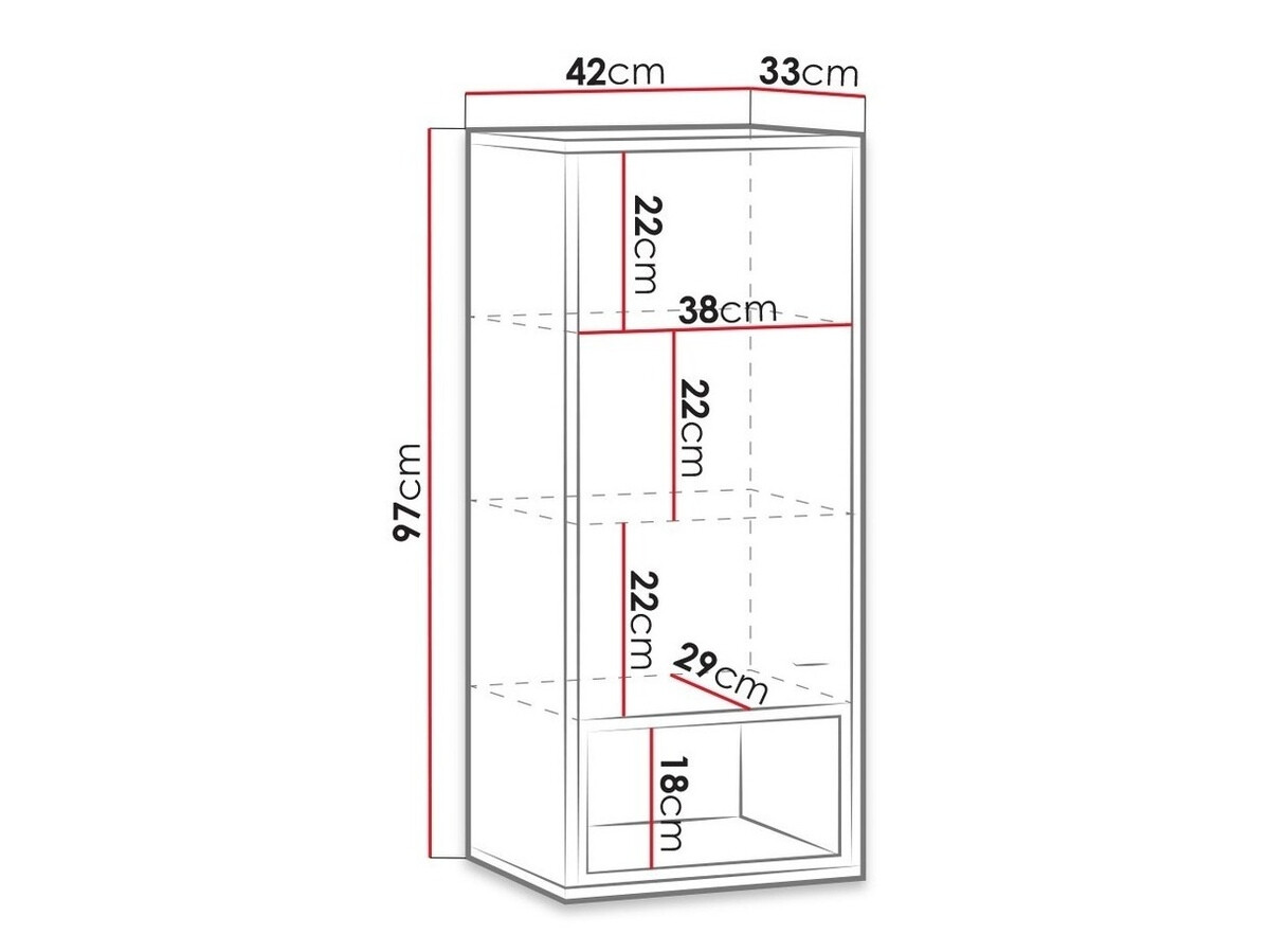 Wandkast Baltesi 106 (Artisan eiken + Zwart)