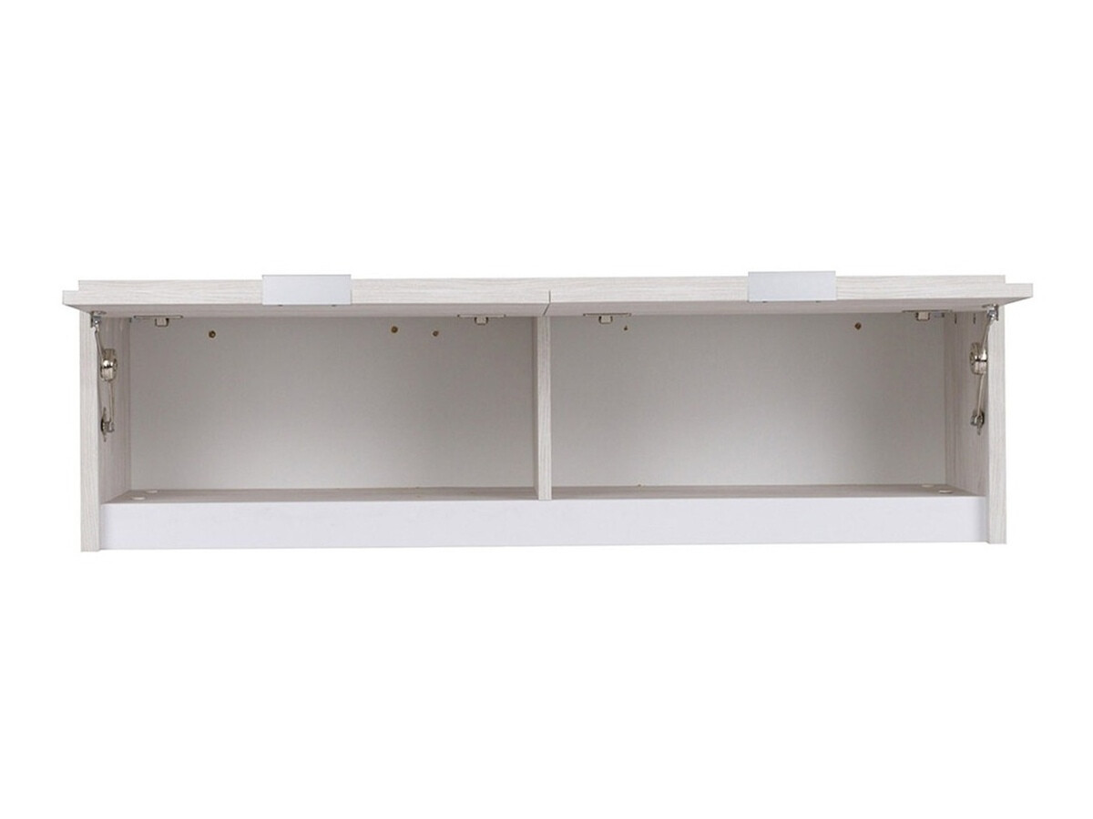 Wandkast Fivelbo 111 (Gebleekt eiken + Glanzend wit)