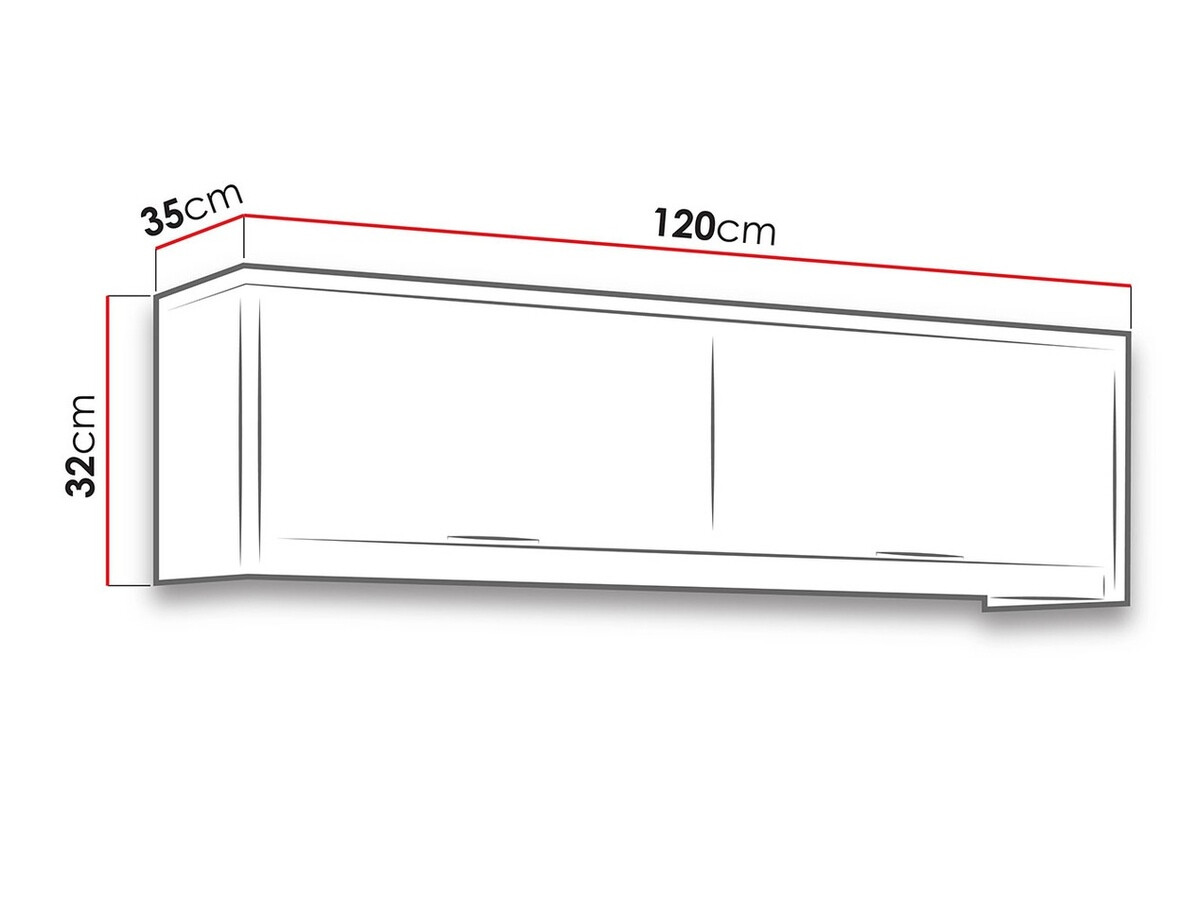 Wandkast Fivelbo 111 (Gebleekt eiken + Glanzend wit)