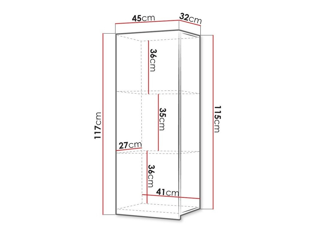 Wandkast Tivdalu 126 (Wit + Glanzend wit)