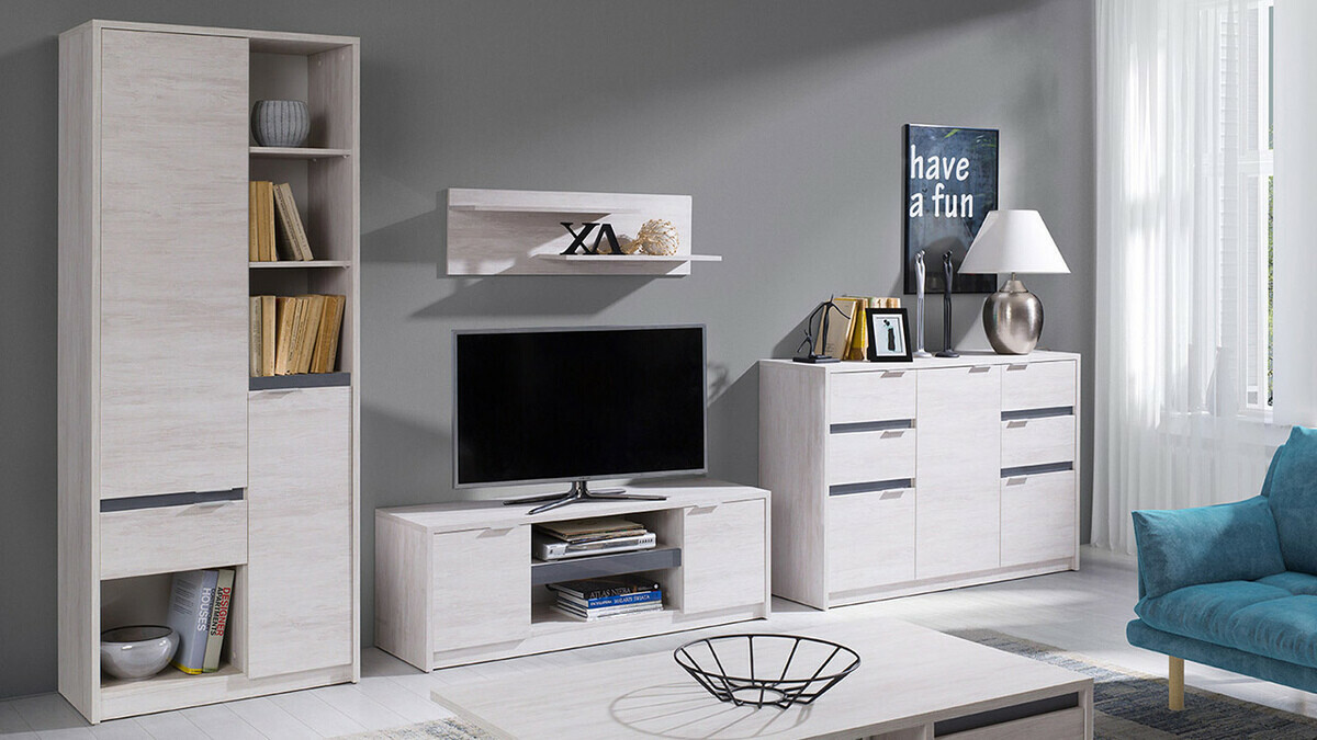 Boekenkast Fivelbo 107 (Klooster eik + Glanzend zwart)