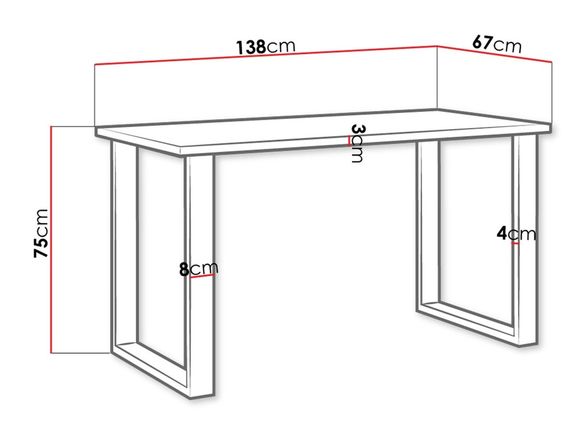 Tafel Tucson 136 (Wit + Zwart)