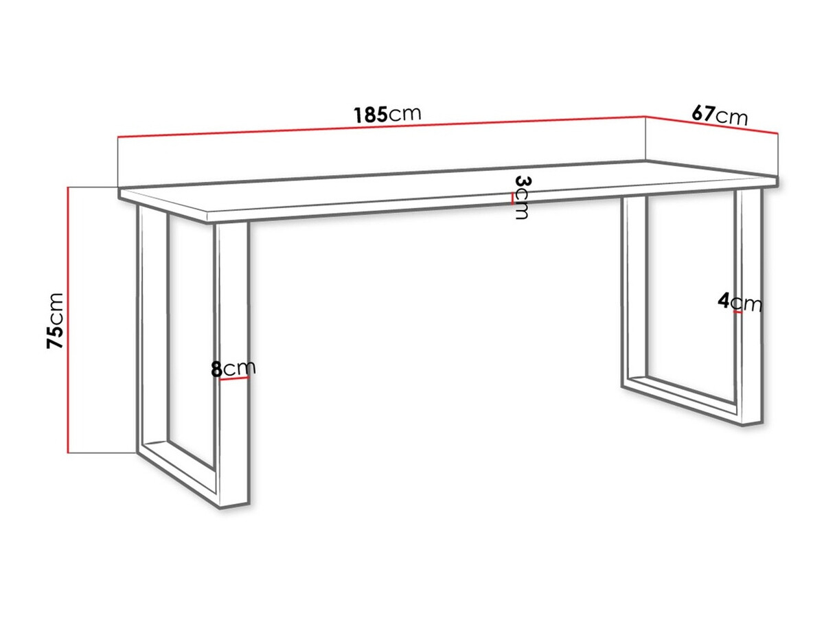Tafel Tucson 138 (Wit + Zwart)