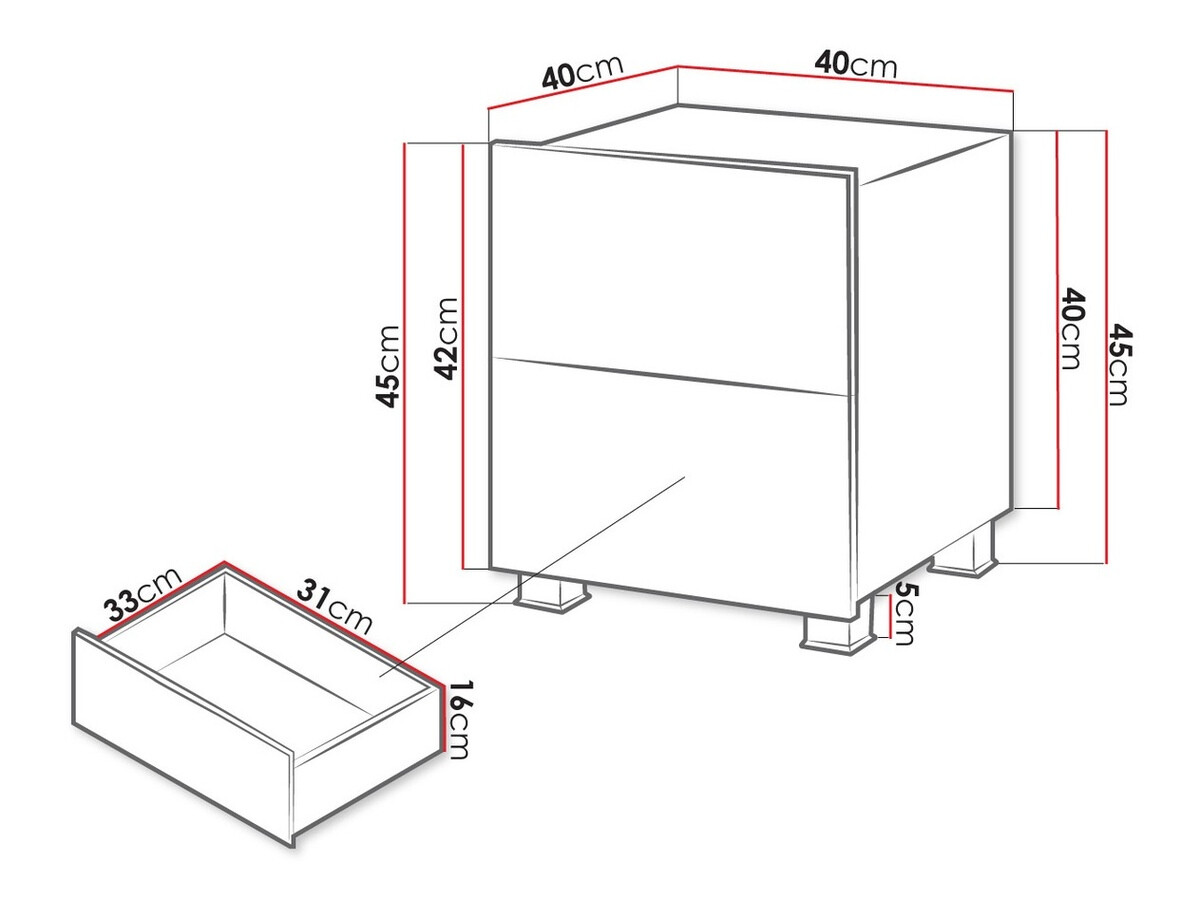 Nachtkastje Tivdalu 127 (Gouden eik)