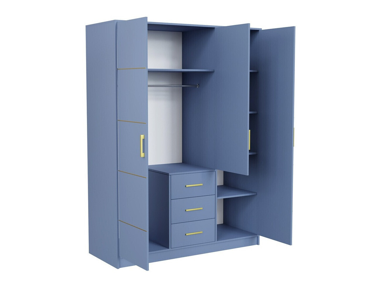 Slaapkamer set Dortivu 154 (Blauw + Inari 96)