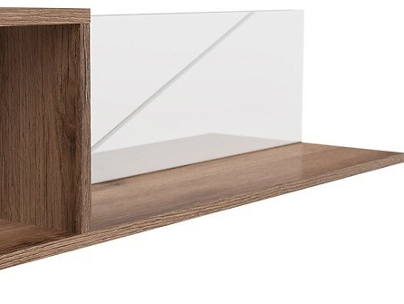 Wandplank Fivale 101 (Donker delano-eik + Glanzend wit)