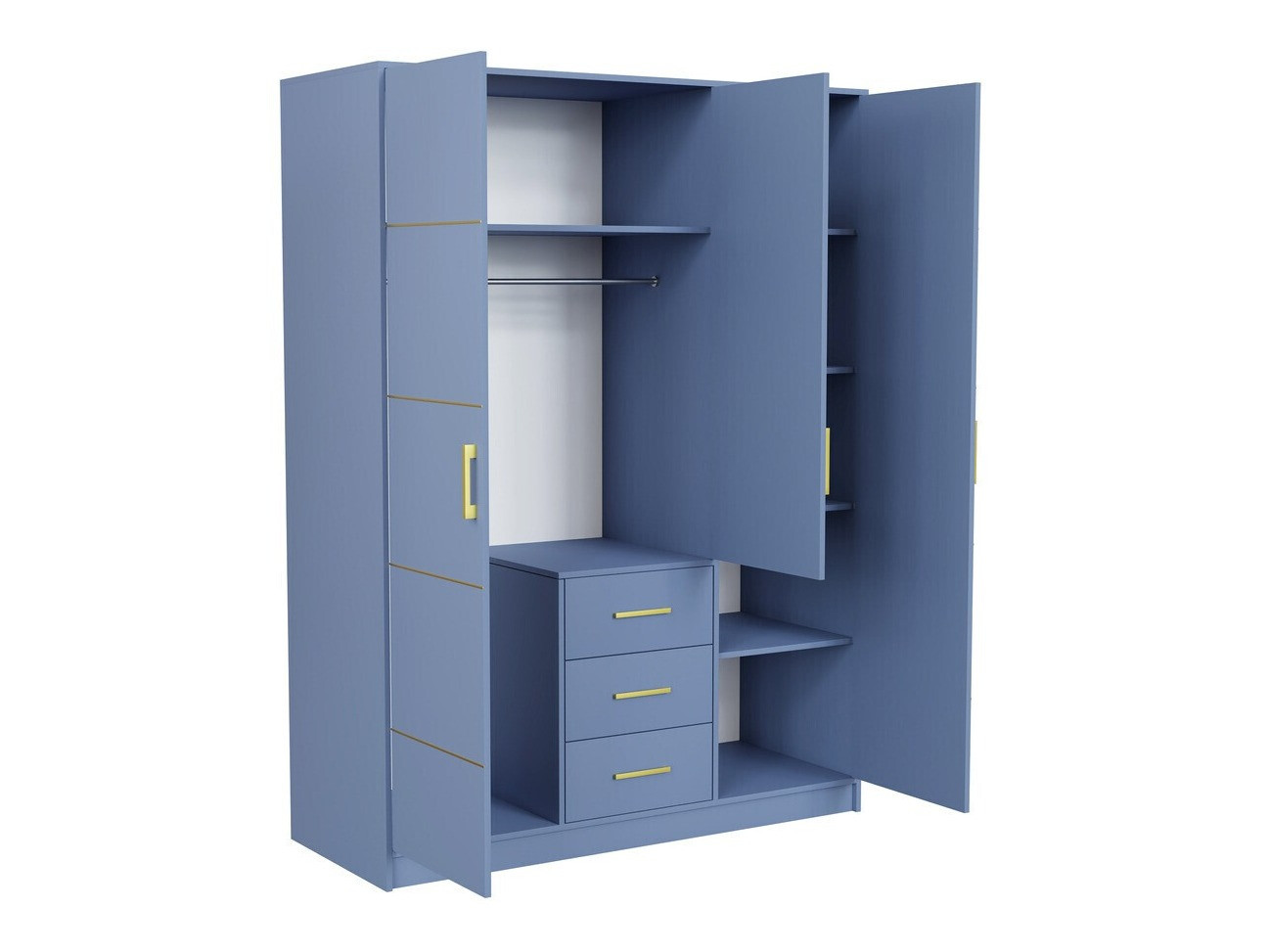 Slaapkamer set Dortivu 154 (Blauw + Inari 96)