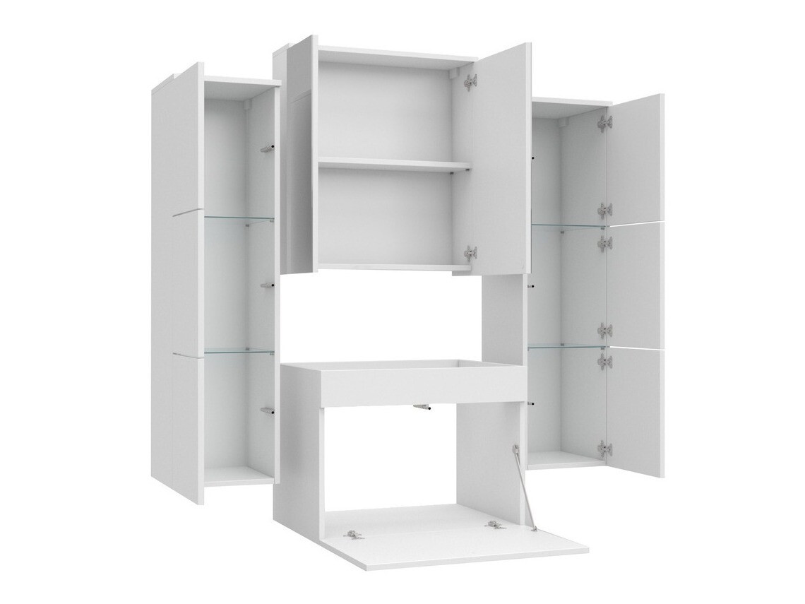 Badkamerset Tucson 105 (Wit + Glanzend wit)