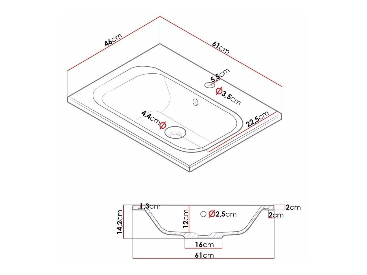 Badkamerset Tucson 105 (Wit + Glanzend wit)