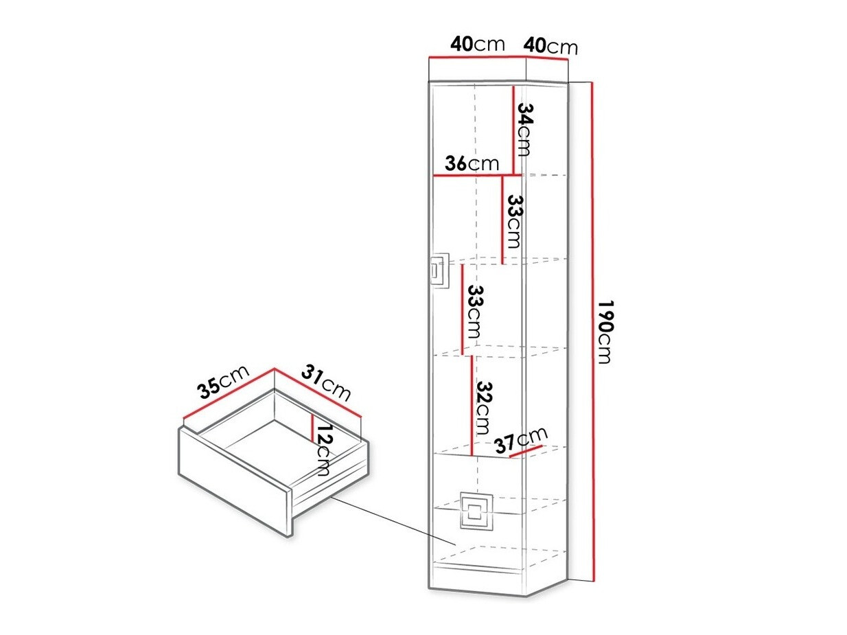 Boekenkast Tolfere 104 (Licht eiken + Wit)