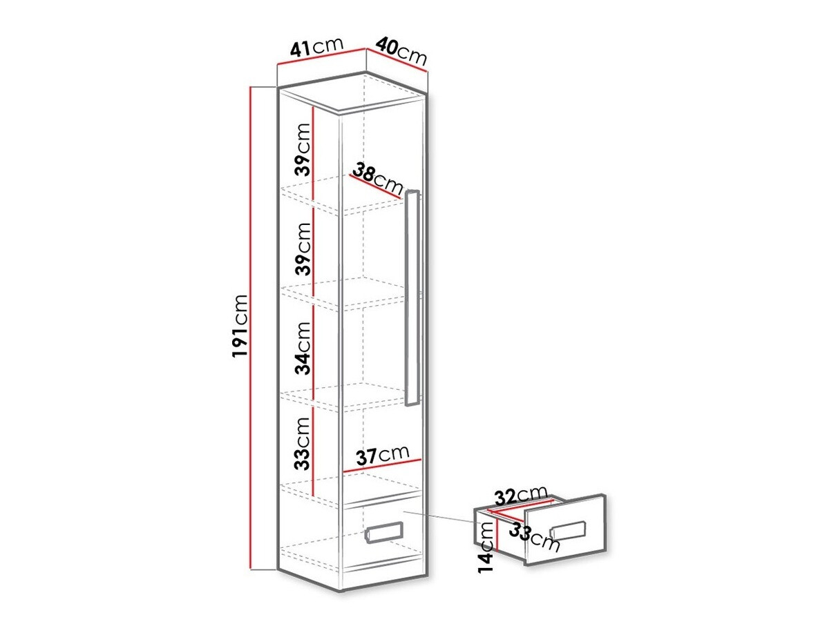 Boekenkast Merevari 105 (Wit + Glans Turquoise)