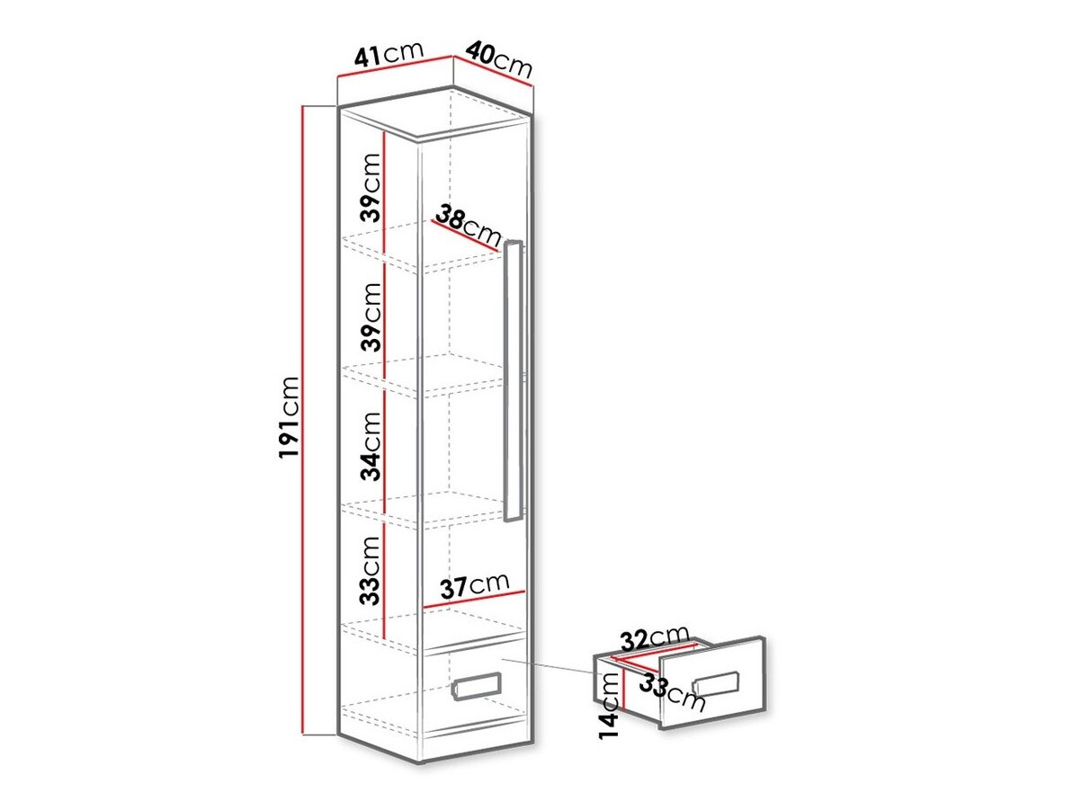 Boekenkast Merevari 105 (Wit + Glanzend wit + Grijs)
