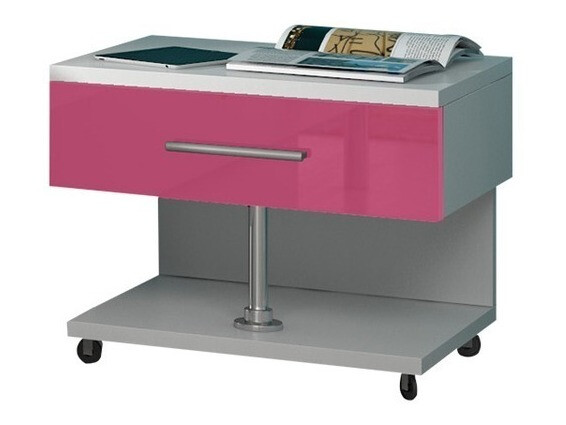 De reeks van de kinderkamer Salmere 110 (Glanzend wit + Glanzend roze)