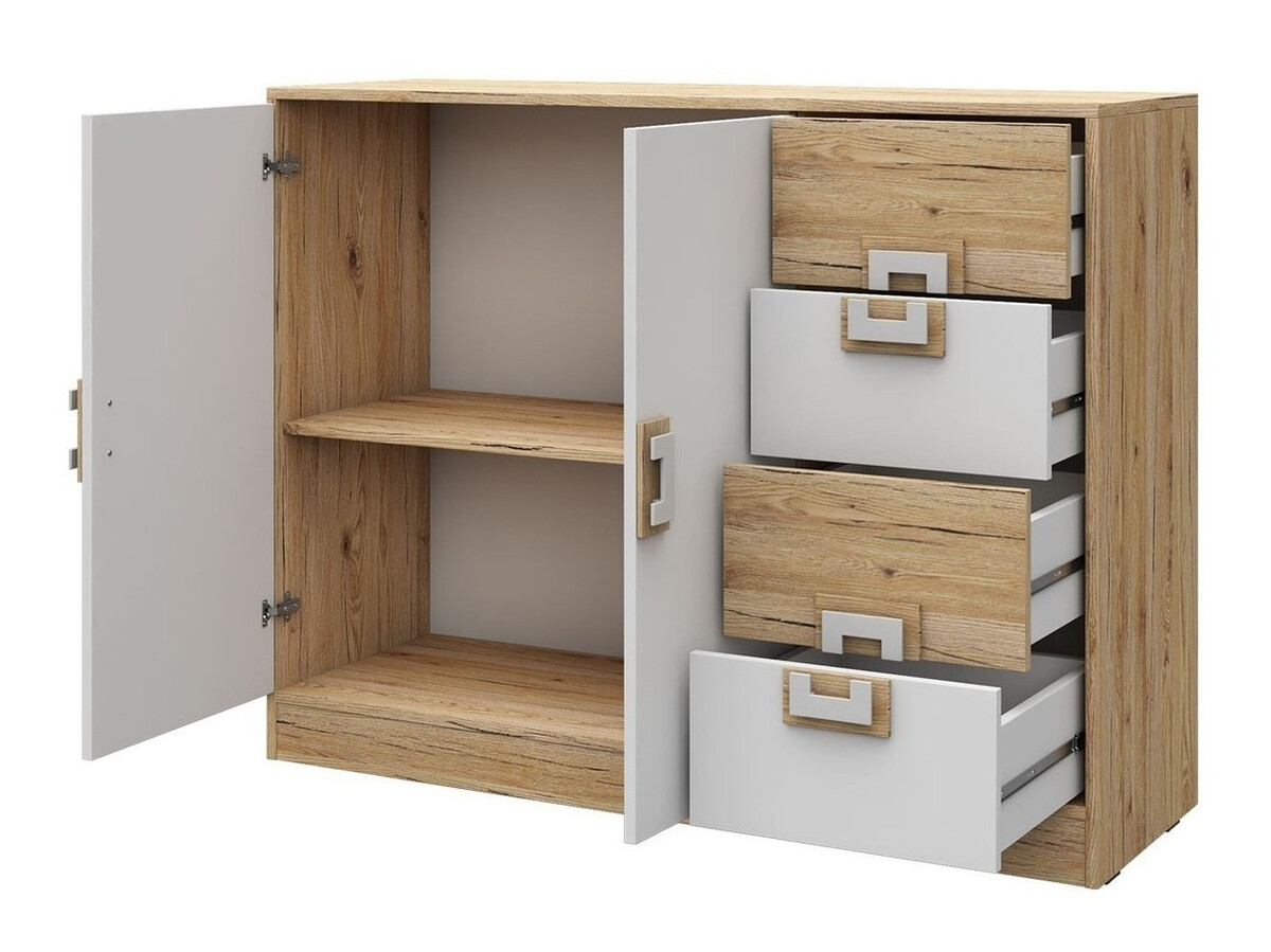 Meubelset Tolfere 107 (Licht eiken + Wit)