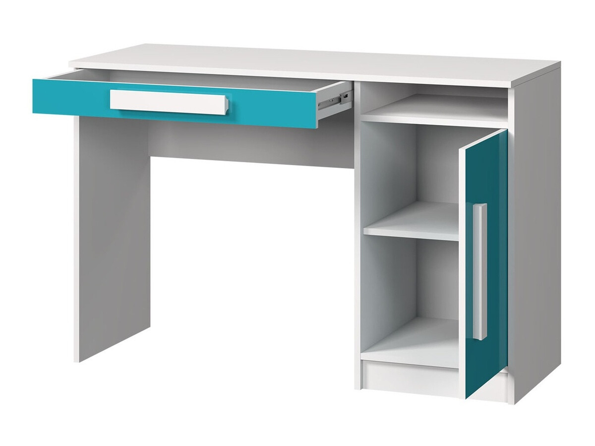 De reeks van de kinderkamer Merevari 108 (Wit + Glans Turquoise)