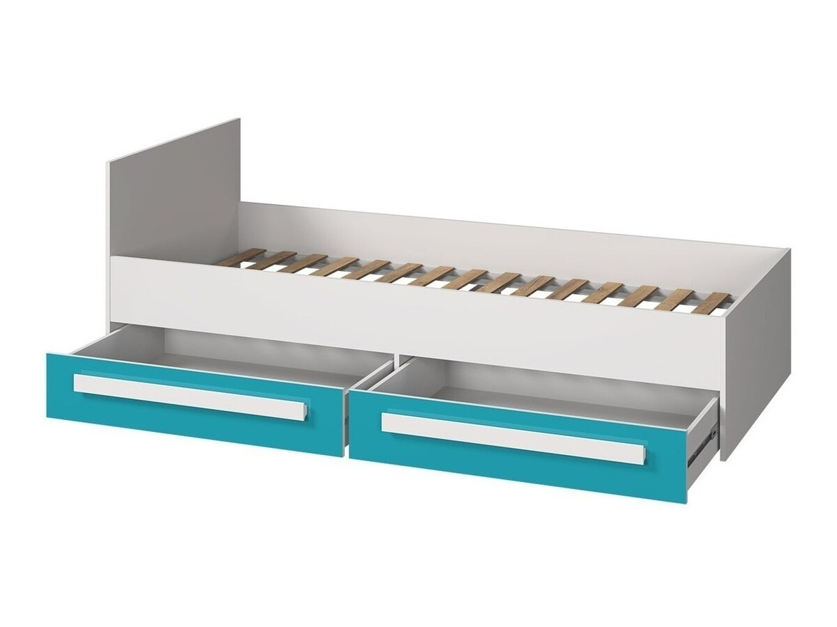 De reeks van de kinderkamer Merevari 108 (Wit + Glans Turquoise)