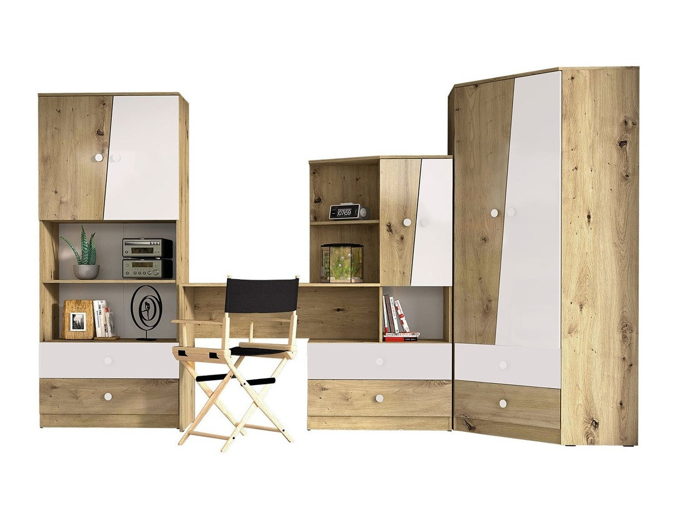 Meubelset Almira 116 (Artisan eiken + Wit)