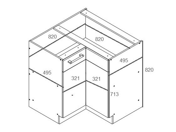 Modulaire hoekkast Mode Dark 118