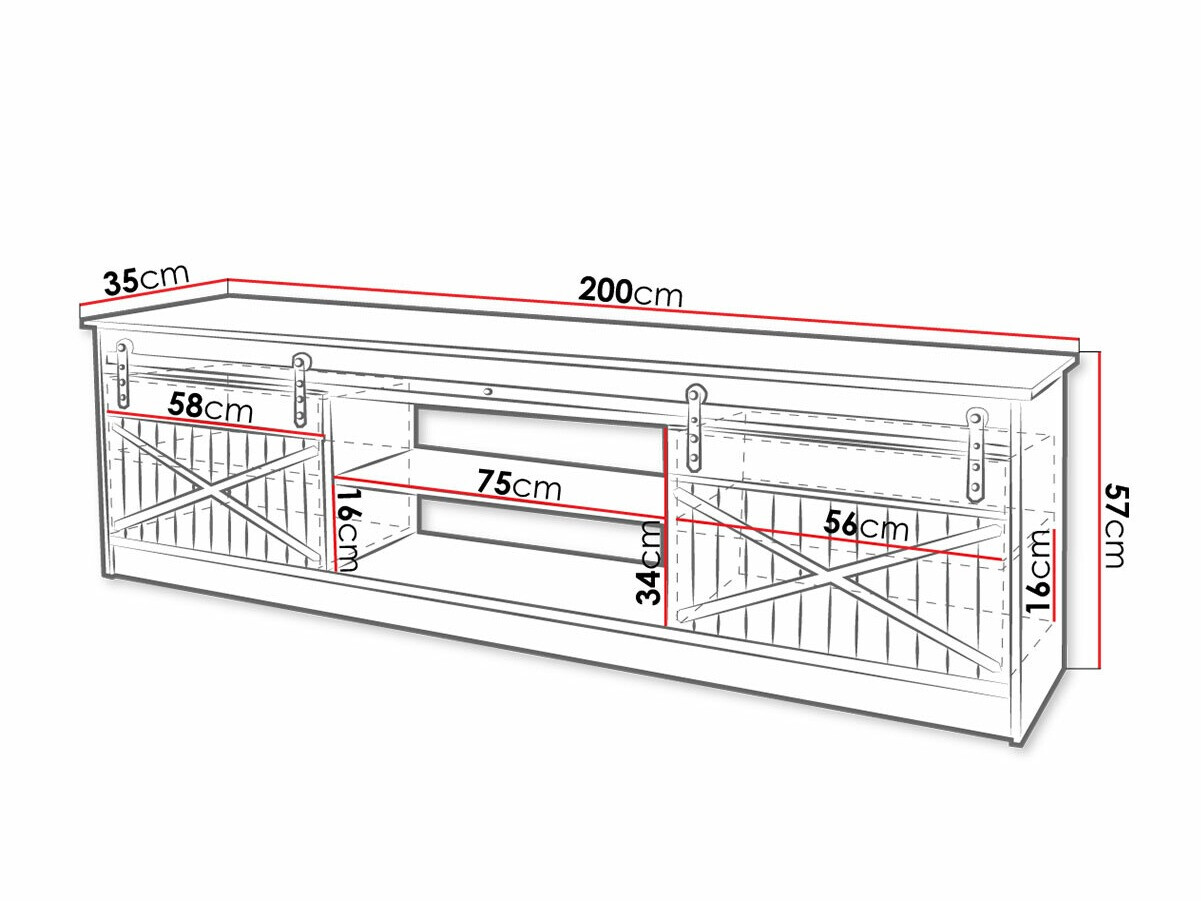 TV-meubel Charlotte 156 (Wit + Glanzend wit)