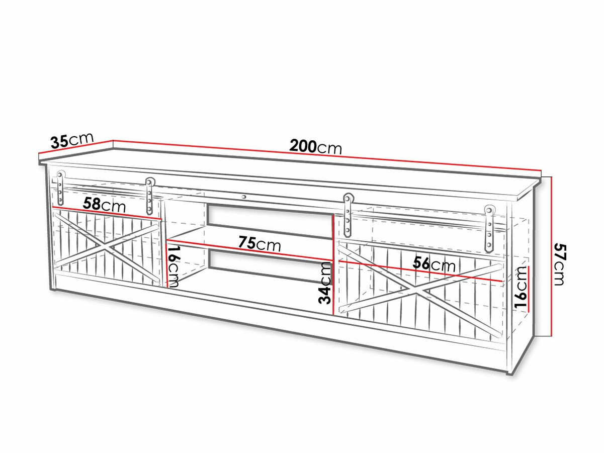 TV-meubel Charlotte 156 (Wotan eik)