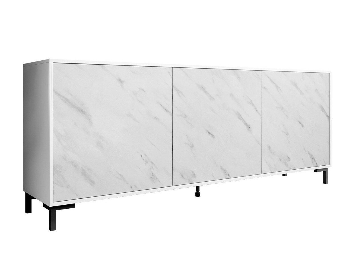 Dressoir Charlotte 158 (Wit + Wit marmer)