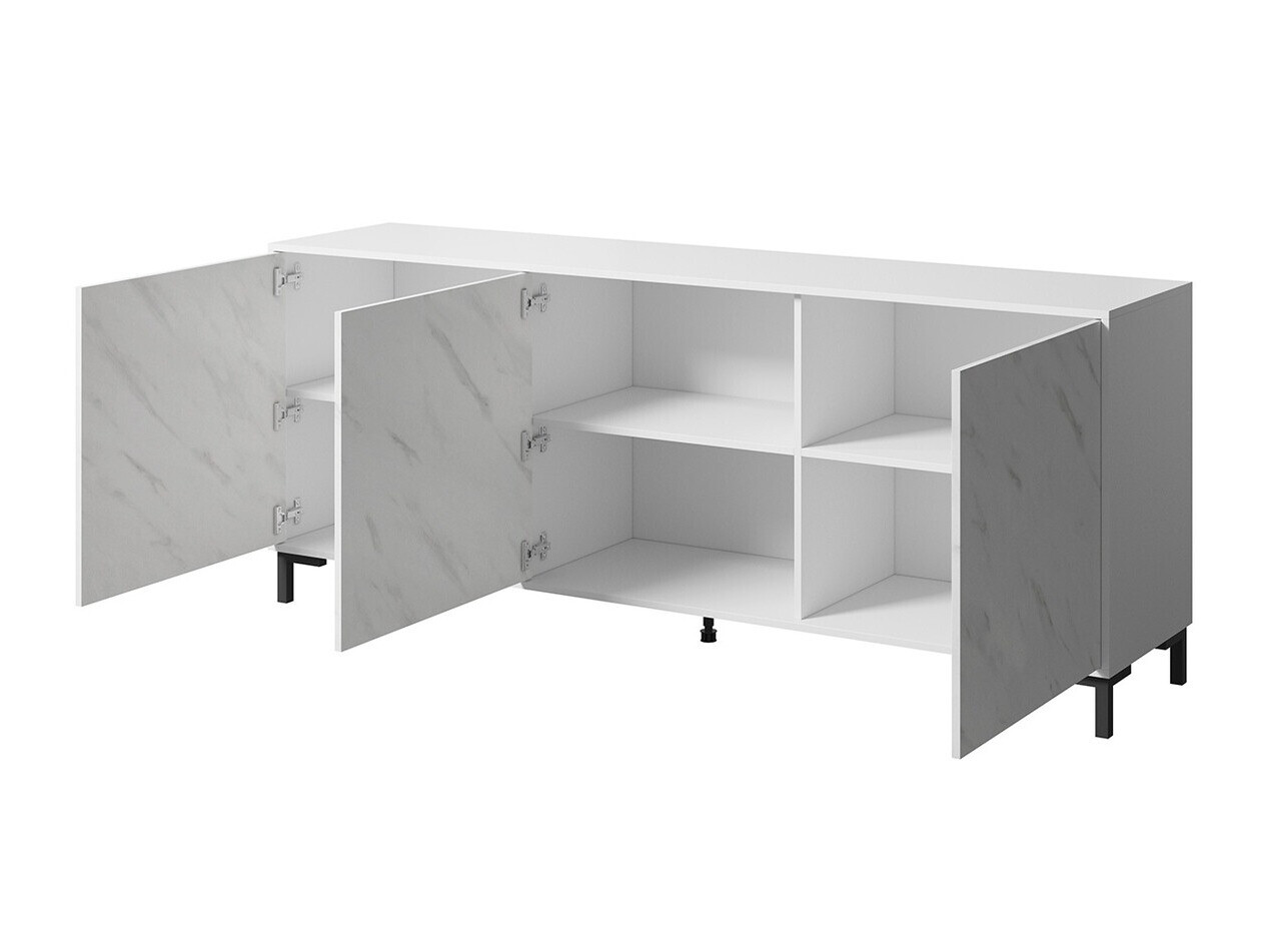 Dressoir Charlotte 158 (Wit + Wit marmer)