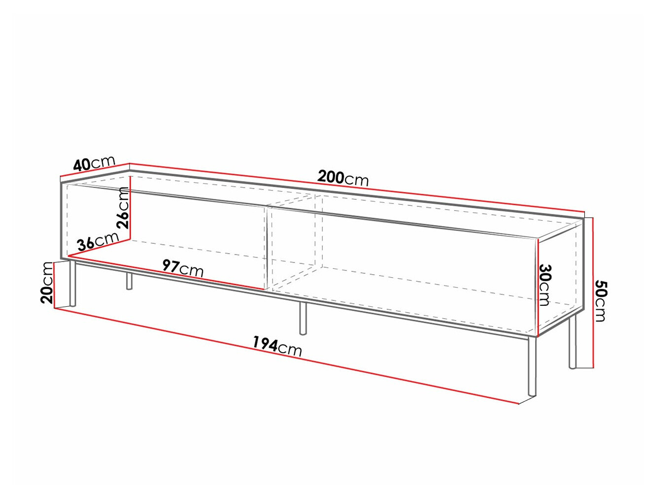 TV-meubel Charlotte 160 (Wit + Glanzend wit + Gouden)