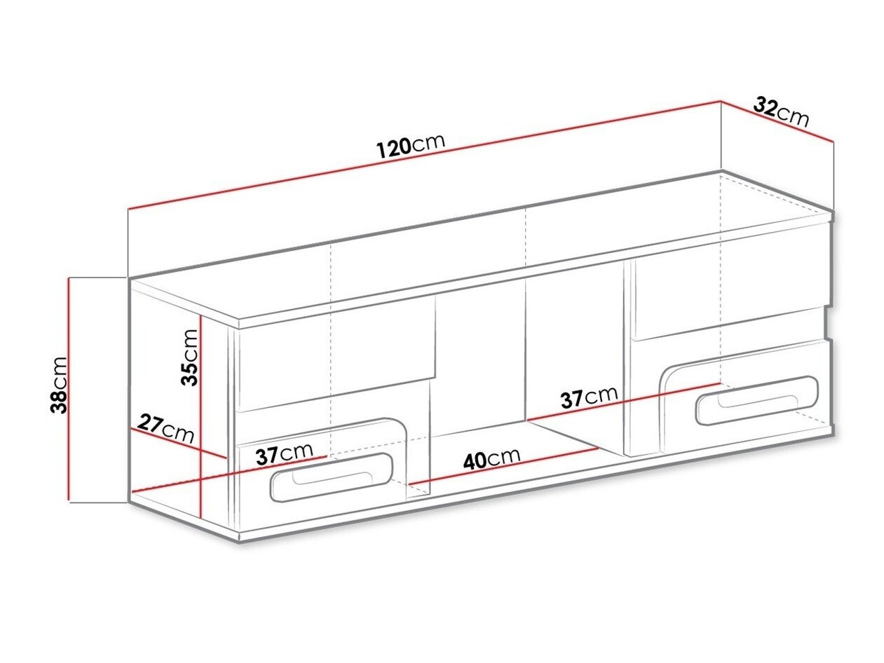 Wandplank Aviseve 104 (Antraciet + Wit)