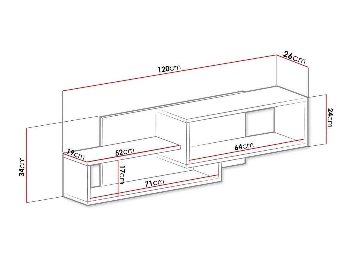 Wandplank Sorviru 105 (Wit + Roze)